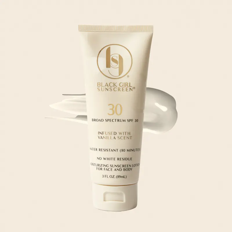 Black Girl Sunscreen - Broad Spectrum SPF 30 Facial Sunscreen, 30 mL Vegan Moisturizer with Hydrating Vanilla Scent, Sunflower Oil, Avocado Oil, Carrot, Moisture, Nourishing, Restore & Selfcare Benefits