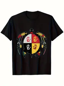 Indigenous Medicine Wheel Turtle MMIW T-Shirt Made from 100% Pure, Perfect As a Gift for Men, Women, Dads, Moms, And Friends.Available in Regular Sizes S-XXXL