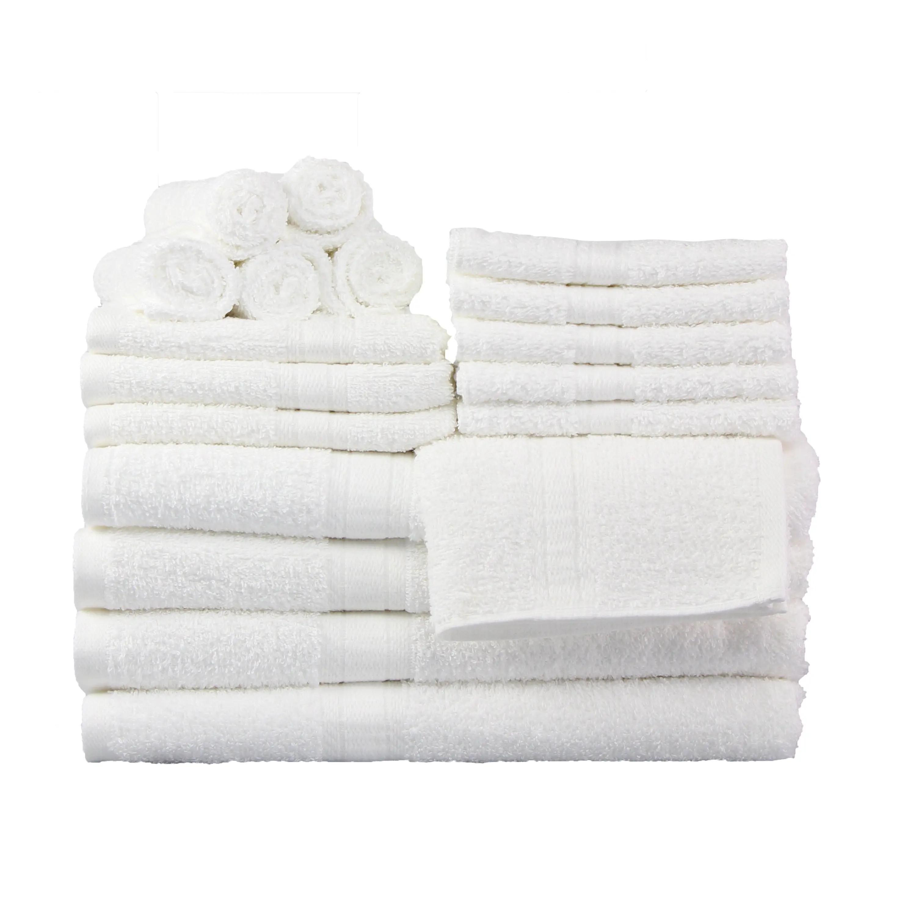 18 Piece 100% Cotton Bath Towel Set with 4 Bath Towels 4 Hand Towels and 10 Washcloths Super Soft Highly Absorbent for Bathroom Hotel Spa Gym Multiple Colors