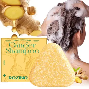 Rozino Ginger Anti-Dandruff Shampoo Bar 60g, Natural Ginger Plant Extract, Reduces Hair Loss, Deep Cleansing, Moisturizes Dry Frizzy Hair, Haircare, Scalp Care