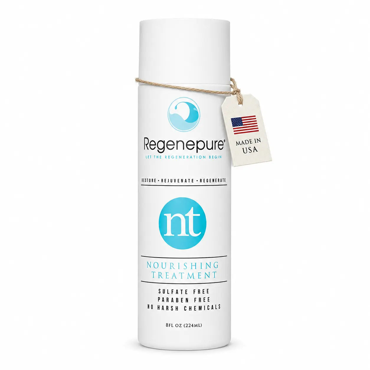 Regenepure NT Nourishing Treatment Shampoo for Fine & Thinning Hair – Volumizing & Moisturizing with Caffeine, Saw Palmetto & Panthenol – 8 fl oz