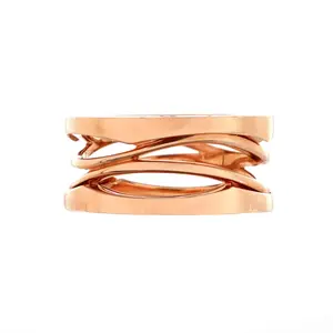 Pre-owned Bvlgari B.Zero1 Design Legend Zaha Hadid Three Band Ring 18K Rose Gold by Rebag