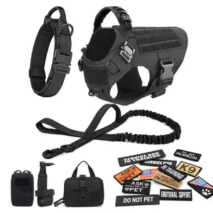 Military Tactical Dog Harness Set | Complete Training Gear for Large Dogs