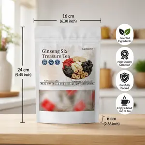 Summervibes Five Treasure Ginseng Kidney Tea Edible Corn Fiber Tea bags,Organic Gift for Mom & Men 7 Precious Ingredients Formula Natural Herbal Beverage Good for Kidney