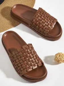 Women's Vintage Woven Thick Sole Sandals, Handmade Craftsmanship, Anti-Slip Tpr Sole, Arch Support, Prefect For Home Leisure, Summer, Beach Vacation