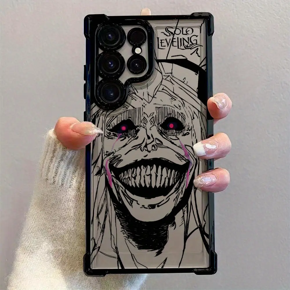 Anime S-Solo Leveling Phone Case Compatible with for samsung for galaxy S25 S24 S23 S22 S21 FE Ultra Plus 4G 23G Shockproof Transparent Soft Back Cover.