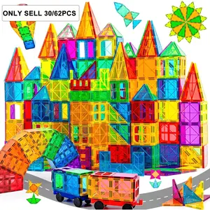 Magnetic Building Blocks Toy Set with and Magnetic Cars, Creative Educational Construction Toys for Kids Ages 3-12, Birthday Gift, Magnetic Building Tiles