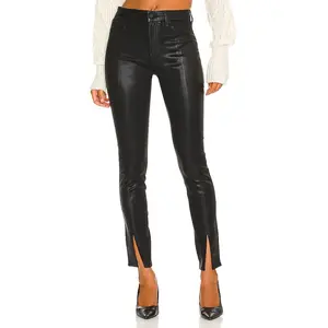 L'AGENCE Jyothi High Rise Split Ankle Jeans in Noir Coated