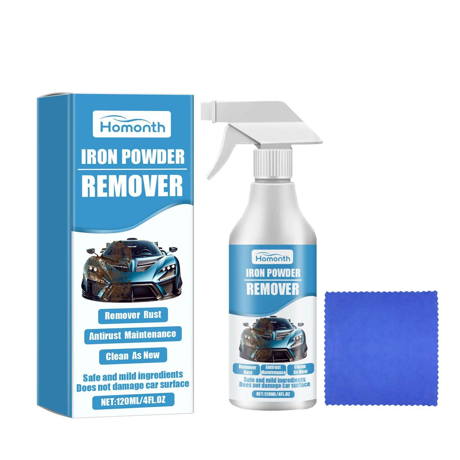 Rust Remover Spray Remover For Metal Iron Stain Cleaner For Multiple Surfaces For Heavy Duty Rust Dissolver For Metal Tools Cars Chains, Iron Remover Car Detailing, Automotive Rust Remover