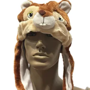 Animal Panda Squirrel Hat Plush Fleece with Earmuffs Cute Warm Winter Gift for Cozy Days Shipping from US Stylish Functional Winter Accessory