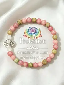 Rose Quartz Lotus Guardian Bracelet, Gentle Healing Crystal, Natural Stone Protection, Energy Shield Jewelry, Self-Care Accessory for Women
