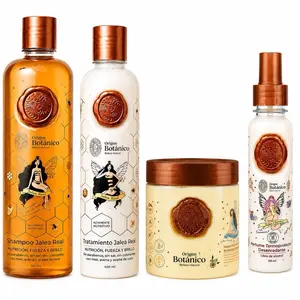 Botanical Origin 4-Pack Hair Care Kit: Royal Jelly Shampoo, Royal Jelly Treatment, Hair Mask (each 400ml), Heat Protectant (120ml)