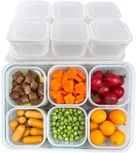 1 pack Food storage container with lid seal Removable Reusable Box Plastic Divided Veggie Storage Containers with Lids and Handles for Pantry Organization and Storage Fashion Accessories