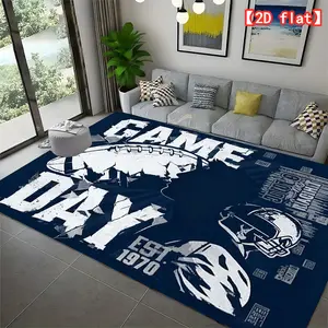 2D flat American football game day, carpet, living room carpet, washable living room carpet, washable living room flannel carpet, Vintage Design Rug, Home Decor Rugs