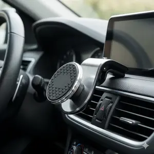 Magnetic Car Phone Mount with Auto-Locking Gravity Sensor, Anti-Shock Silicone Grip & Vent Clip. Universal Fit for All Phones, Single/Double Pack Car Accessories.