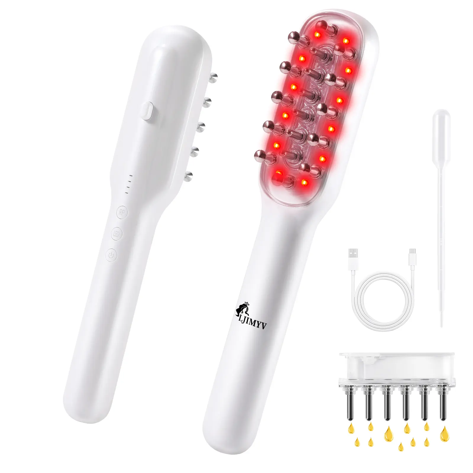 2 in 1 Rechargeable Hair Oil Applicator,  Electric Hair Brushes for Hair Growth,  Cordless & Portable Scalp Massager, Electric for Scalp & Hair, Head, Home Relaxation