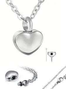 Cremation Jewelry Small Heart Urn Necklace for Ashes, Stainless Steel Memorial Keepsake Pendant for Women & Men, All Season Wear, Love Heart Necklace, Heart Shaped Necklace, Heart Design Necklace