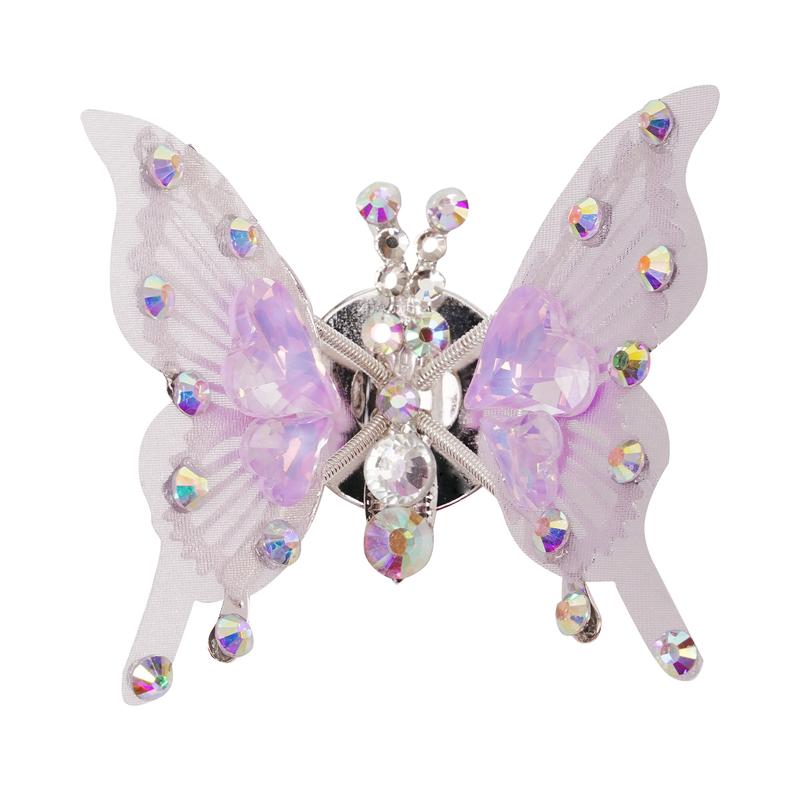 Girly Glam Butterfly Stickers for Car Interior Rhinestone Appliqués with Movable Wings