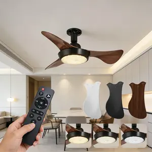 Vintage Leaf Pendant Fan Light Combo with Remote Control, LED Ceiling Fan for Indoor Use, Switchable Color Temperature, Modern Simple Style