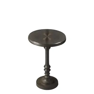 Tanya Metal Pedestal Side Table in Bronze  2275025