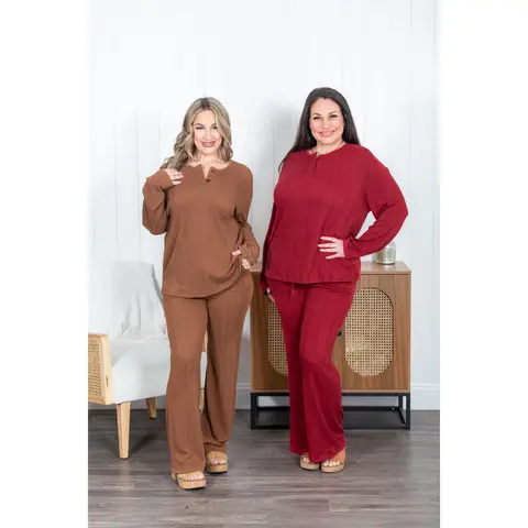 Women's Warm Cozy Knit Loungewear Set - Sweatset Style Comfy Outfit Inspo, Dreamy Lounge Wear Pjs, Cozy Ootd, Everyday Fit, Night Done Right, Sizes S,M,XL,2X,3X
