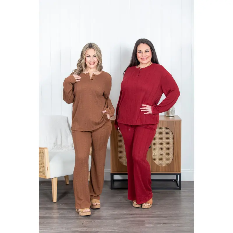 Women's Warm Cozy Knit Loungewear Set - Sweatset Style Comfy Outfit Inspo, Dreamy Lounge Wear Pjs, Cozy Ootd, Everyday Fit, Night Done Right, Sizes S,M,XL,2X,3X