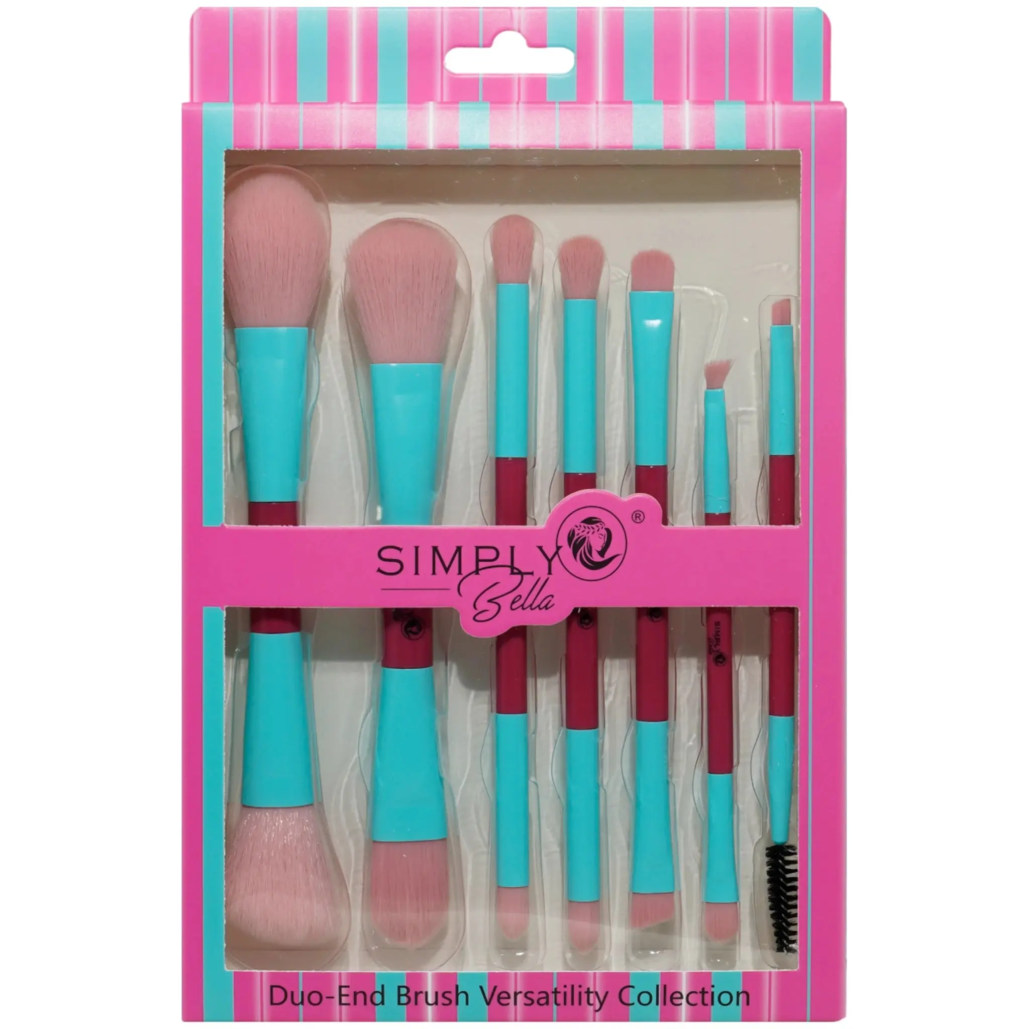 Set de Brochas Colección Versatility Duo-End Simply Bella - Venta al por Mayor 12 Sets (STB016)