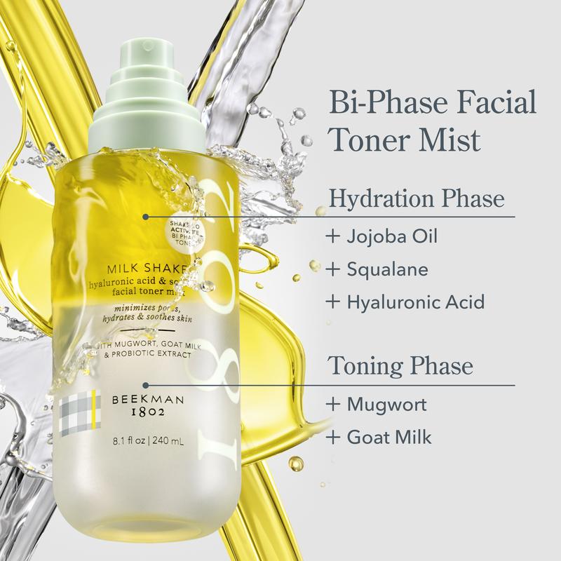 Beekman 1802 Glass Skin Bundle with Potato Peel Resurfacing Treatmetn, Milk Shake Facial Toner, and Oh! Mega Milky Oil