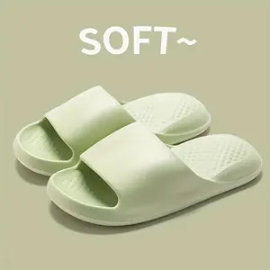 Minimalist Indoor Pillow Slide, Super Soft Solid Color Non-Slip Bath Slippers, Women's Home Slide
