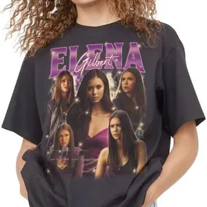Vintage 90's Inspired Elena Gilbert T-Shirt for Fans - Fitted Graphic Womenswear Clothing