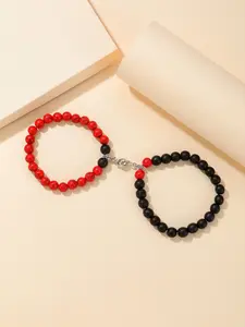 Men & Women Couple Bracelets Set Magnetic Pendant ,Natural Stone Matching Jewelry Retro Style All Seasons Unisex Accessories Beads Bracelets