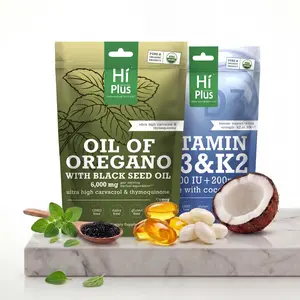 HiPlus Immune & Bone Support Bundle: Oil of Oregano (6000mg) with Black Seed Oil & Vitamin D3 (10,000 IU) + K2 (MK-7) with Coconut Oil - 2-in-1 Dual Action Wellness Kit - 300+300 Softgels
