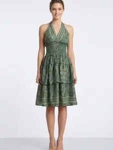 Halter Back Smocking Dress