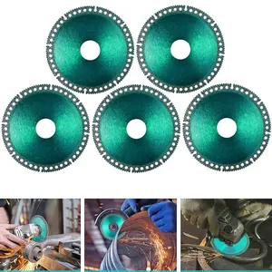 ‎5 Packs 5 Inch Indestructible disc for Grinder, Indestructible Disc 2.2 for Angle Grinder 7/8" (Model 125), Cutting Discs for Smooth Cutting, Chamfering, Grinding of All Materials (Green)