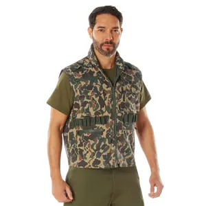 Rothco X Bear Archery Fred Bear Camo Ranger Sleeveless Vest - Menswear Tops with Zipper, Shell, 10 Tactical Pockets, Cotton-Polyester Blend, Game-Ready Design for Hunters