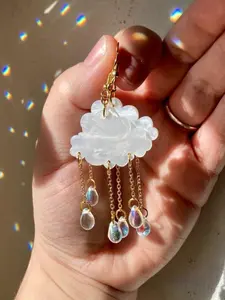 Cloud & Raindrop Design Dangle Earrings (1 Pair), Elegant Minimalist Earrings, 2024 New Dainty Jewelry for Daily Clothing Decor, Party, Chic All-match Jewelry As Gift for Girlfriend