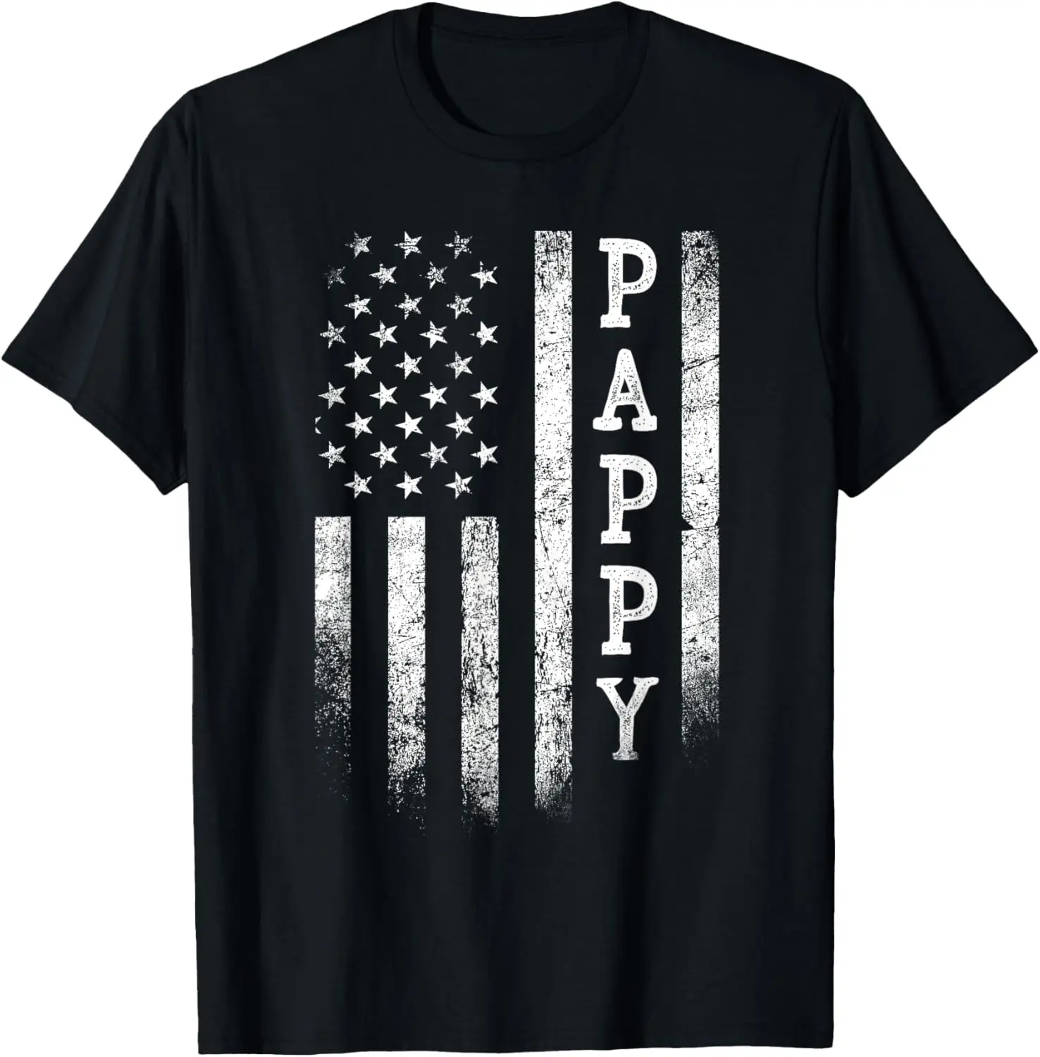 [100% Cotton] Pappy American Flag Pappy Gifts Patriotic Father's Day T-Shirt Casual Soft