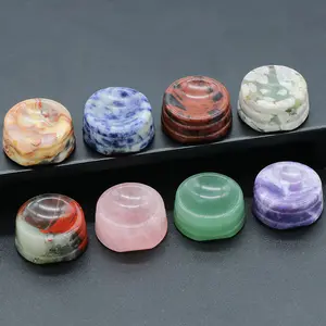10pcs Random Natural Crystal Agate Stone Ball Base Stone Bracket Egg-Shaped Stone Base Round Ball Seat Decoration