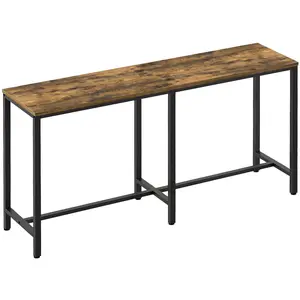 70.8" Long Bar Table, Counter Bar Height Table, High Top Table, Rectangular Hightop Bar Pub, for Kitchen, Living Room, Entryway, Rustic Brown and Black 71 inch Bar Table, Counter Bar Height Pub Table,Narrow Long Kitchen & Dining Tables with Triangular tik