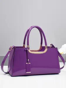 New Fashion PU Leather Messenger Bag, Large Capacity Plaid Pattern, Casual Style for All Seasons, Trendy Handbag for Everyday Use