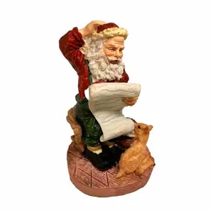 Brinn’s 1992 Santa’s Wish List Figurine Handcrafted Vintage Christmas Decor tacky christmas decor