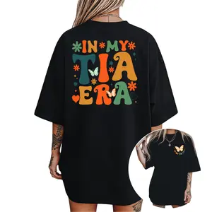 in My Tia Era Shirt Funny Auntie Tshirt Oversized Graphic Tees for Women Cool Aunts Club Aunt Gifts Cotton Tops