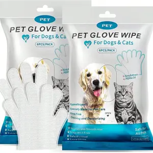 Pet Glove Wipes for Dogs & Cats, Pet Grooming Wipes, Grooming Products, Paw Cleaning Deodorizing Wipes, Suitable for Outdoor Activities and Inconvenient Bathing
