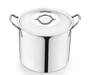 Stainless Steel 8-Quart Stock Pot with Metal Lid, Ultra Durable, Stay-Cool Handles, Hand Wash Only - Cookware