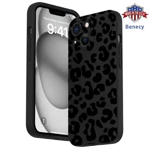 Straight Edge Trendy Leopard Print Pattern Phone Case for iPhone 15 16 14 Pro Max 13 12 11 XR XS Plus E Shockproof Drop Protection Rugged Durable Silicone Cover