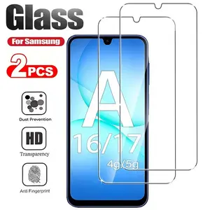 2Pcs HD Tempered Glass Screen Protector for Samsung A56 A57 A17 S25 FE S24 FE A Series Anti-scratch perfect fit for Galaxy A12/A13/A14/A15/A16/A21/A21s/A24/A25/A26/A32 5G/A34/A35/A36/A53/A54/A55/A57/A37/A71