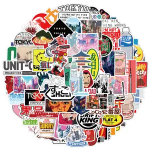 100pcs Japanese Style Tokyo Tourism Graffiti Series Stickers, Suitable for Designs Based on Faith Such As Scrapbooks, Diaries, Laptops, Water Bottles, Cars, Etc., with Positive Messages As Gifts, Anime Sticker Decals Stickers