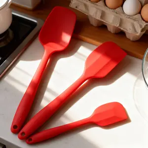 3-Piece Cooking Spatulas Set, Nonstick Spatula, Professional Kitchen Utensils for Non-Stick Cookware, Silicone Spoon for Cooking, Serving, Mixing, Holiday Gift