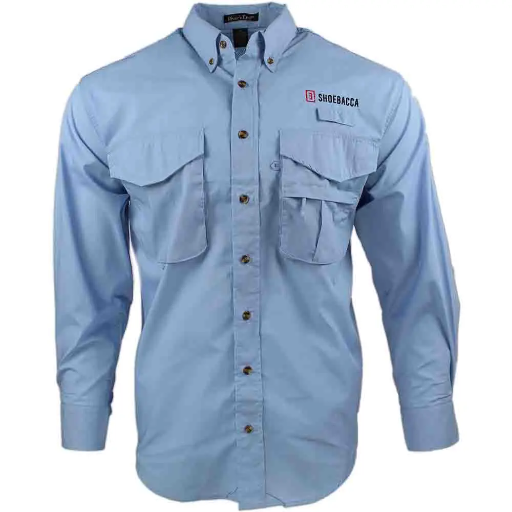 SHOEBACCA Mens Guide Collared Long Sleeve Button Up Shirt Casual Tops Casual - Blue