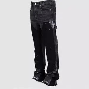 Streetz Men’s Denim Work Pants — Fashion Instagram‑inspired workwear; hot stretch denim; stacked flared jeans with patches; cotton blend